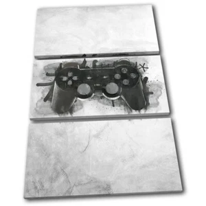 Grunge Retro Playstation PS2 Gaming TREBLE CANVAS WALL ART Picture Print - Picture 1 of 1