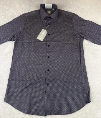 Camisa de vestir Stacy Adams para hombre manga larga ajuste moderno abotonada talla 15.5 Foto 1 de 4