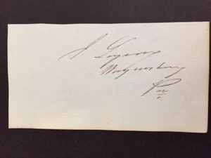 SLIP FIRMADO POR JESSE LAZEAR, FERROCARRIL PRESIDENTE BALTIMORE Y POWHATAN, CONGRESISTA - Imagen 1 de 1