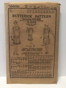 Vintage Butterick GIRLS slip over dress pattern #6616, size 8, 1923 - Picture 1 of 2