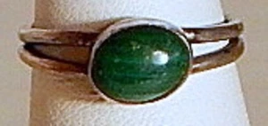 INDIANER SILBER MALACHIT RING GR. 4-1/2 UNSIGNIERT - Bild 1 von 3