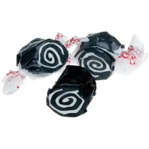 NEGRO REMOLINO DE REGALIZ Agua Salada Taffy Candy ~ BOLSA DE 3 LB ~ ENVÍO GRATUITO - Imagen 1 de 2