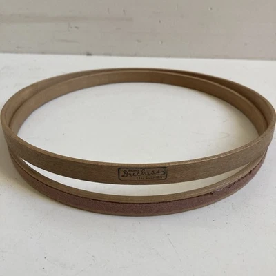 Vintage 7" Duchess Wood Embroidery Hoop Felt Lined Cushion - Image 1 of 4