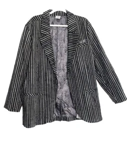 Chaqueta Blazer Pesadilla Antes de Navidad Jack Skellington Rayas Con Estampado L - Imagen 1 de 8