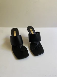 Billini Solomon Black Square Toe Heels Size 38 - Picture 1 of 6