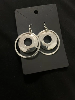 Pendientes colgantes retirados Silpada Sterling PERSPECTIVA círculos martillados W1322 Foto 1 de 2
