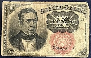 1874 Fractional Currency 10 Cents FR 1265 Meredith 5th Issue - Picture 1 of 2