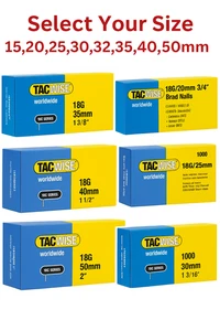 Tacwise 18G Galvanised Brad Nails 15,25,30,40,50mm For Air Nail Gun Woodworking - Picture 1 of 9