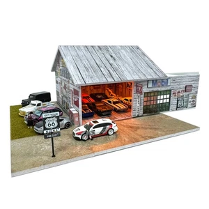 1/64 Diorama Display Case Garage with LED Lights - Compatible with Hot Wheels... - Foto 1 di 6