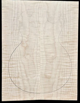 Figured 3a curly maple droptop glued guitar top - Image 1 of 4