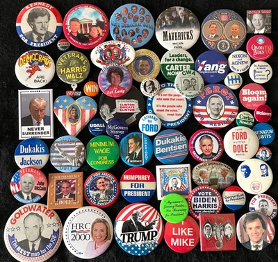 Button Lot Collection of 80+ different Political,Presidential,CAUSE, buttons - Image 1 of 4