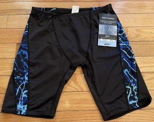 NWT DOLFIN Black Blue Poly Fusion Galaxy Jammer Swim Trunks Swimwear Men’s 30 - Picture 1 of 7