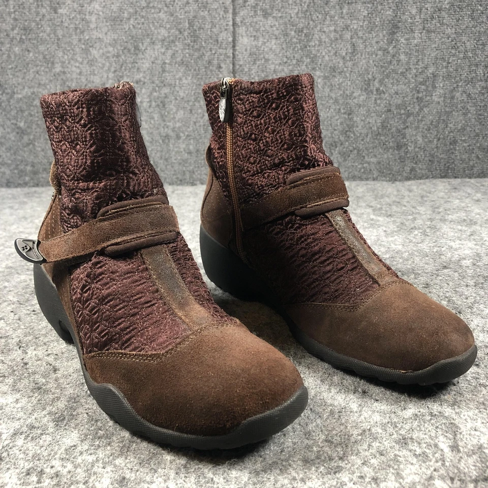 Natural Sport Boots Womens Size 8.5 Brown Falza Ankle Zip Strap Wedge 15978200 - Image 1 of 4