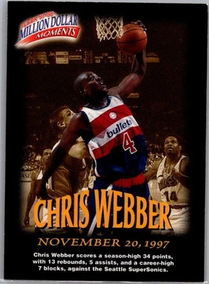 Fleer #21 Chris Webber Million Dollar Moments 1997-98 Foto 1 de 2