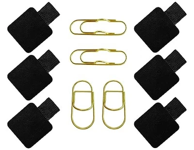 Lazo para bolígrafo autoadhesivo de 10 piezas, clips para bolígrafo de acero inoxidable, lápiz elástico  Foto 1 de 4