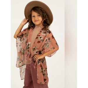 Joyfolie Avalon Staubtuch Kleinkind neutral Blumenmuster durchsichtig Kimono Jacke neu mit Etikett $ 38 - Bild 1 von 8