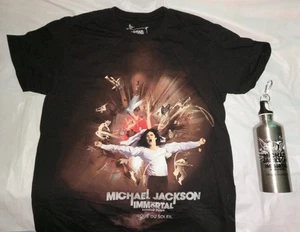 MICHAEL JACKSON IMMORTAL TOUR Cirque Du Soleil TSHIRT L & METAL WATER BOTTLE - Bild 1 von 8
