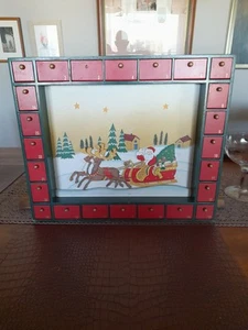 Adventskalender Holz 24 Schubladen ca.43x36x4 cm zum Befüllen mit Weihnachtsmann - Bild 1 von 6
