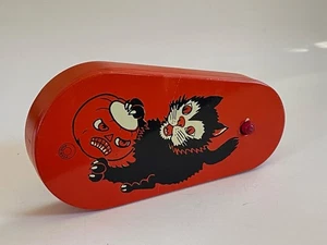 Halloween Blech Ratsche KATZE Noise Maker / Halloween Noise Maker mit Katze und Jack O' - Bild 1 von 5