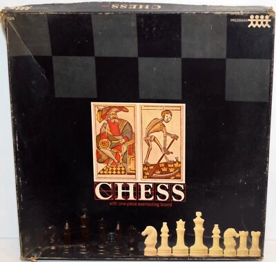 Vintage Pressman 1124 Complete Chess with One-Piece Everlasting Board - Image 1 of 4