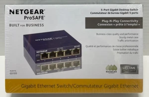 NETGEAR 5-Port Gigabit Desktop Ethernet Unmanaged Switch GS105 *NEW* SEALED - Picture 1 of 12