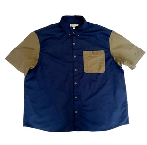 Duluth Trading Herren 2XL kurzärmlig Knopfleiste Köper Tasche Logo Shirt blau - Bild 1 von 9