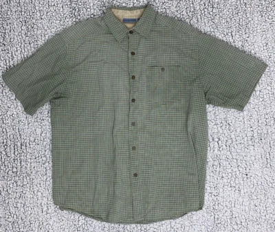 Quest Mens Short-Sleeve Green Plaid Button-Up Shirt Size L - Image 1 of 4