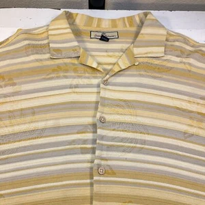 TOMMY BAHAMA Palm Tree Pattern Textured Silk HAWAIIAN ALOHA SHIRT Sz XL - Picture 1 of 4