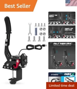 Enhanced 64Bit USB Handbrake for PC Racing - Fits Logitech G25/G29 with 2M Cable - Picture 1 of 9