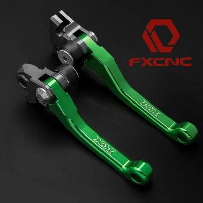 Palanca de freno embrague pivotante verde para Kawasaki KX85 KX65 01-20 KX100 KX125/F FXCNC Foto 1 de 4