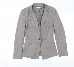 H&M Womens Grey Polyester Blend Suit Jacket Size 6 - Picture 1 of 12