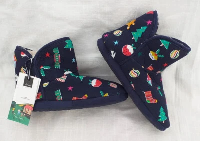 Botas de Navidad Joules para mujer M Reino Unido 5/6 cabina sintéticas forradas de piel azul marino nuevas con etiquetas Foto 1 de 4