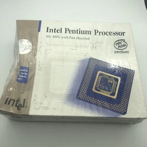 "Dented" Box NEW Intel Pentium 166 MHZ Processor Vintage Sealed Collectible CPU - Picture 1 of 9