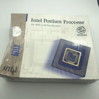 "Dented" Box NEW Intel Pentium 166 MHZ Processor Vintage Sealed Collectible CPU - Image 1 of 4