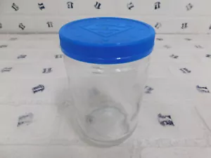 Vintage Superman Peanut Butter Glass Jars Blue Lid 1944 - Picture 1 of 4