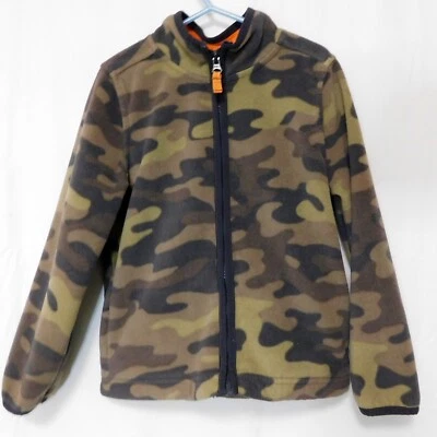 Carters Zip Camo Fleece Jacket Boys 6 Green Brown Camouflage Pockets - Image 1 of 4