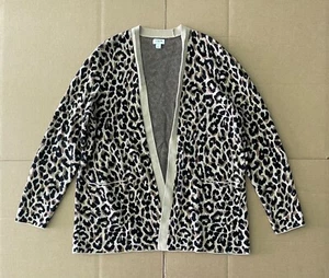 J. Crew Leopard Print Open Cardigan Women’s Large Excellent Condition - Picture 1 of 7