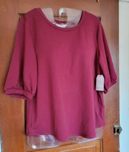 NWT TIME AND TRU Women's S 4/6 Purple Balloon Sleeve Shirt - Picture 1 of 5