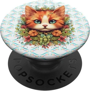 Pop Sockets für Handy Blumen Katze Katze Aquarell Griff & Ständer austauschbares Design - Bild 1 von 12