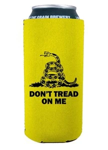 Gadsden Flag 16 oz Tallboy Neoprene Can Coolie, Snake Tread - Picture 1 of 2