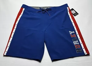 NWT Hurley Boardshorts Mens Size 36 Red White Blue BBQ Summer School Swim Shorts - Picture 1 of 12