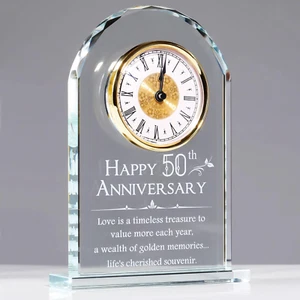 50° Anniversario Matrimonio Orologio Quarzo Regali per Genitori, 50 Anni Oro per Cou - Foto 1 di 6