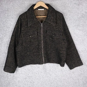 CHAQUETA BARBARA HOD PARIS MUJER talla 42 L MEZCLA LANA TALLA GRANDE CREMALLERA CORTA RARA - Imagen 1 de 8