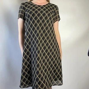 Vintage Amaranto Checkered A-Line Dress – Classic, Timeless, Retro UK 12 - Picture 1 of 10