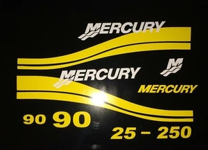 Mercury Outboard yellow Marine Vinyl decal sticker set 25 - 225 hp free ship - Picture 1 of 2