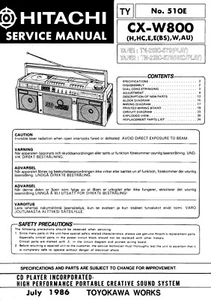 Service Manual-Anleitung für Hitachi CX-W800  - Bild 1 von 1