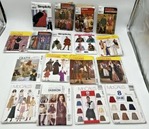 (10) SIMPLICITY & MCCALL'S COSTUME SEWING PATTERNS RENAISSANCE, ETC & (7) OTHERS - Picture 1 of 19