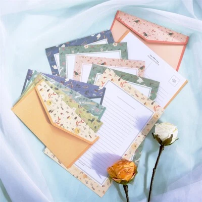 6Pcs Stationery Letter Paper 3Pcs Envelopes for Wedding Thankgiving Invitations - Image 1 of 4