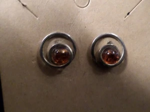 Pendientes ámbar de plata de ley - Imagen 1 de 3
