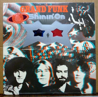 GRAND FUNK Shinin' On SEALED! Vinyl LP 1974 1st Press 3D Cover RARE Hype Sticker - Image 1 of 4